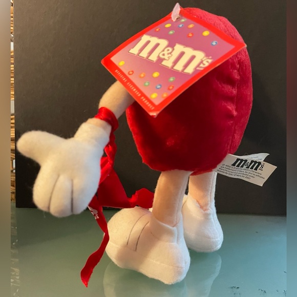 NWT Vintage M&Ms Red M&M Valentine's Day  7" Plush LOVE ME Pink Heart poseable - Picture 9 of 10